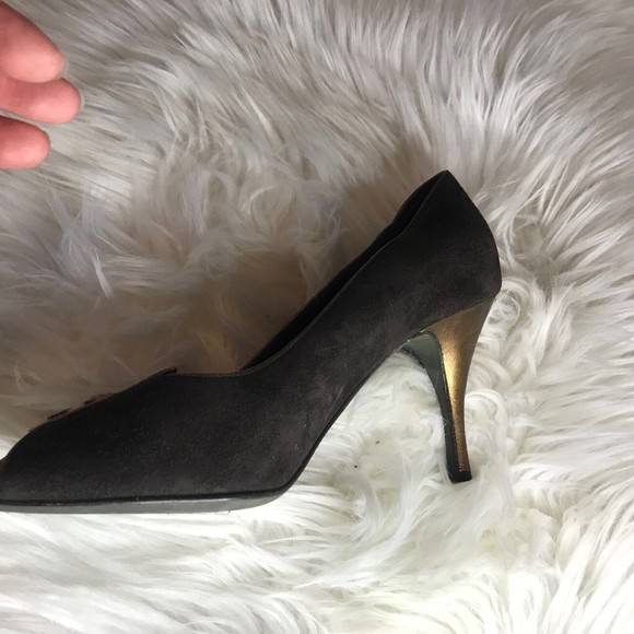 DONALD J PLINER Couture Brown Leopard Print Peep-toe Heels Pumps Shoes 8M - Picture 4 of 9